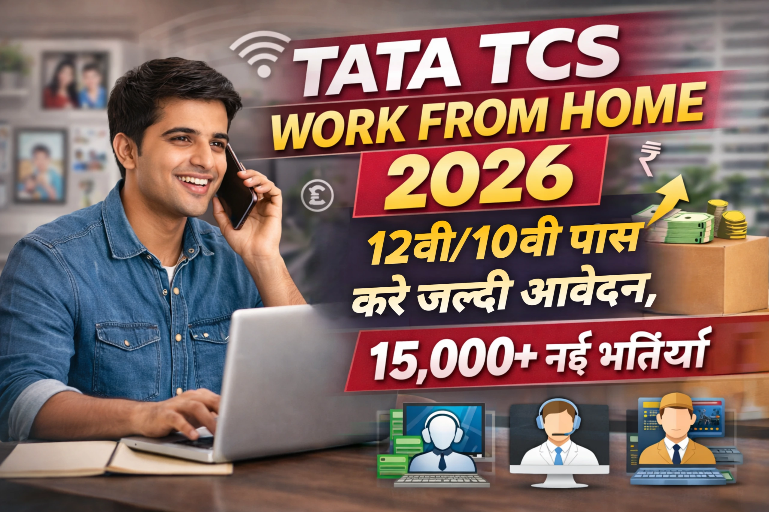Tata TCS Work From Home 2026: 15000+ पद, 10वीं-12वीं पास घर बैठे जॉब